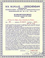 Garantie bewijs Ferguson Tractor