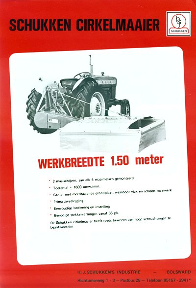 Schukken cirkelmaaier werkbreedte 1.50 meter